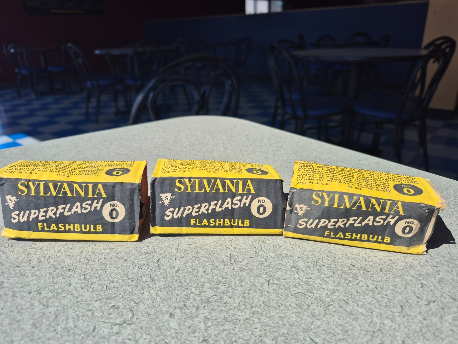 NOS Vintage Sylvania Superflash Blue Dot Camera Flashbulbs No. 0 -Lot of 3