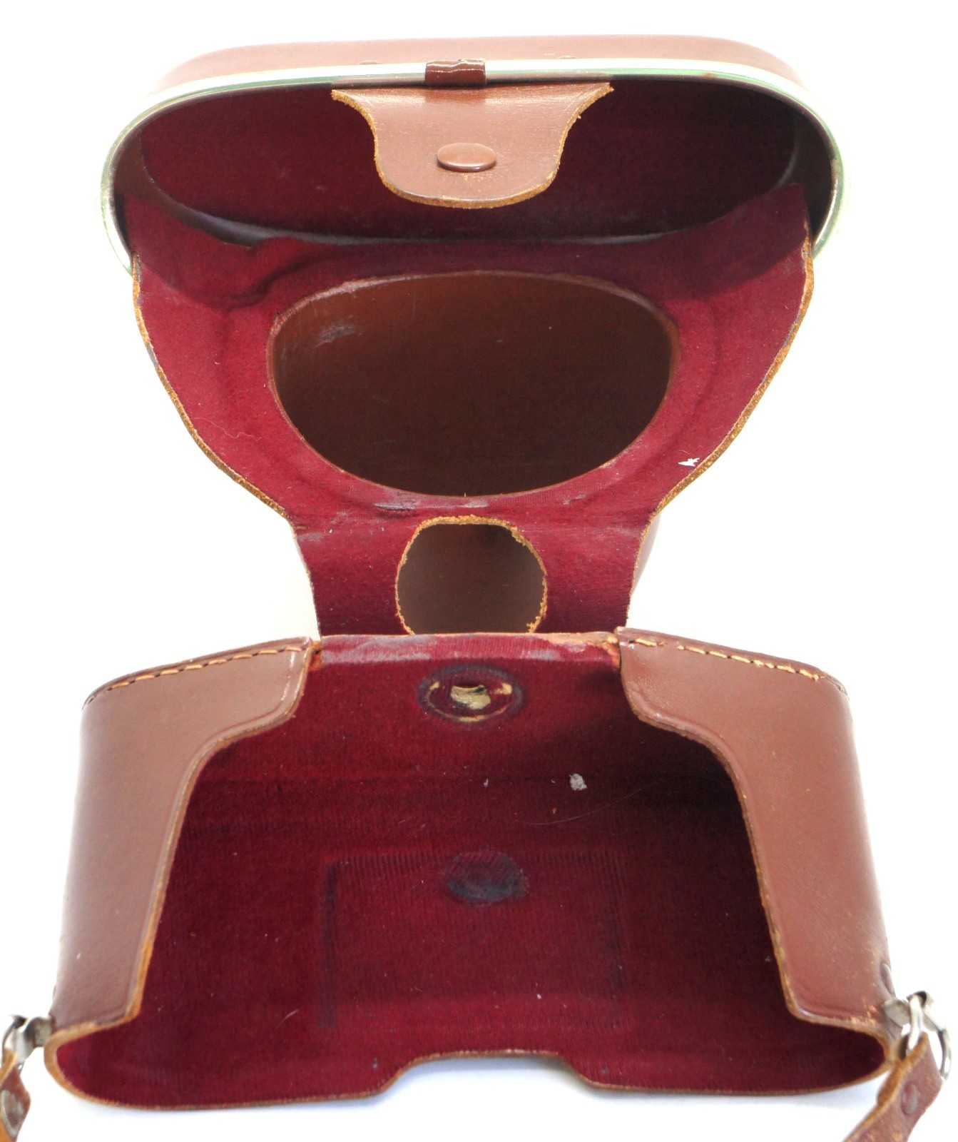 Vintage Original Ihagee Exakta Brown Leather Camera Case Metal Frame Germany