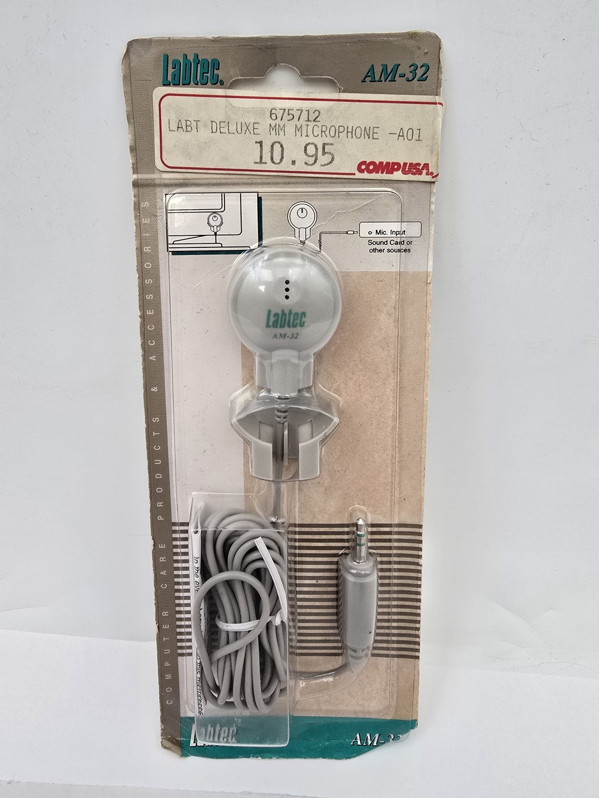 Vintage Labtec AM-32 Deluxe Multimedia Microphone NOS OEM Y2K Cam Accessory