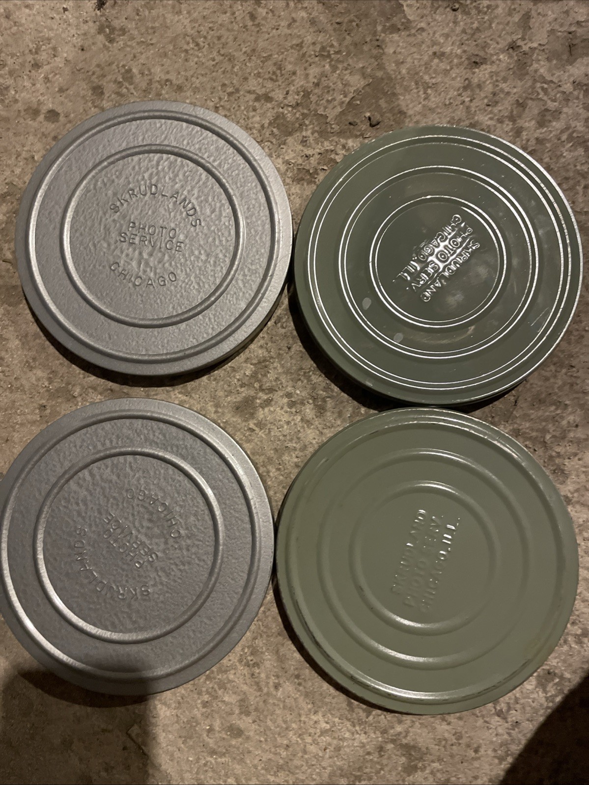 Vintage Film Reels Canisters 8mm 6 inches movie room – 4 Skrudlands Chicago