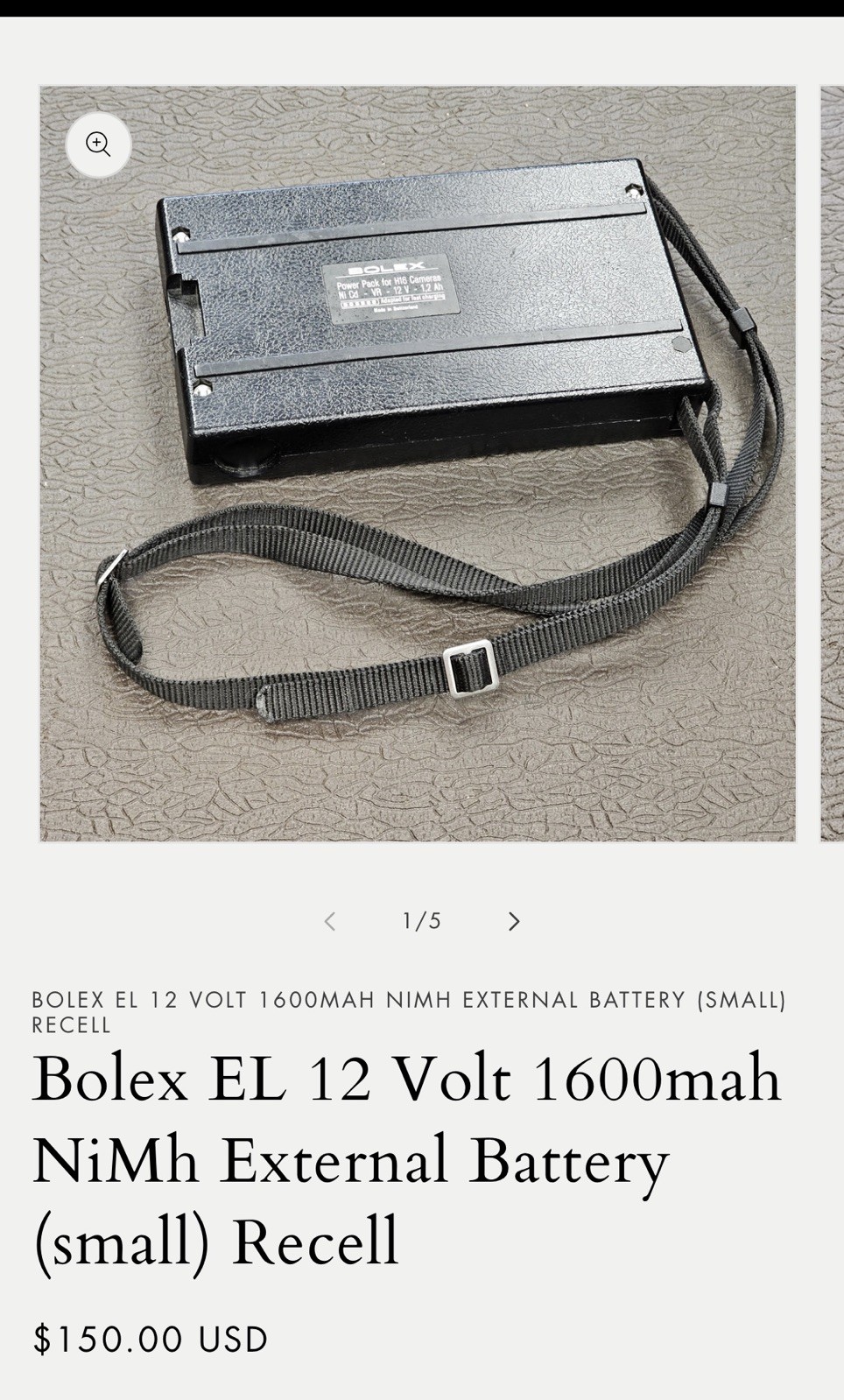 Bolex EL NiMh-External battery Pack and Pouch Bag for H16-EL battery EL Series