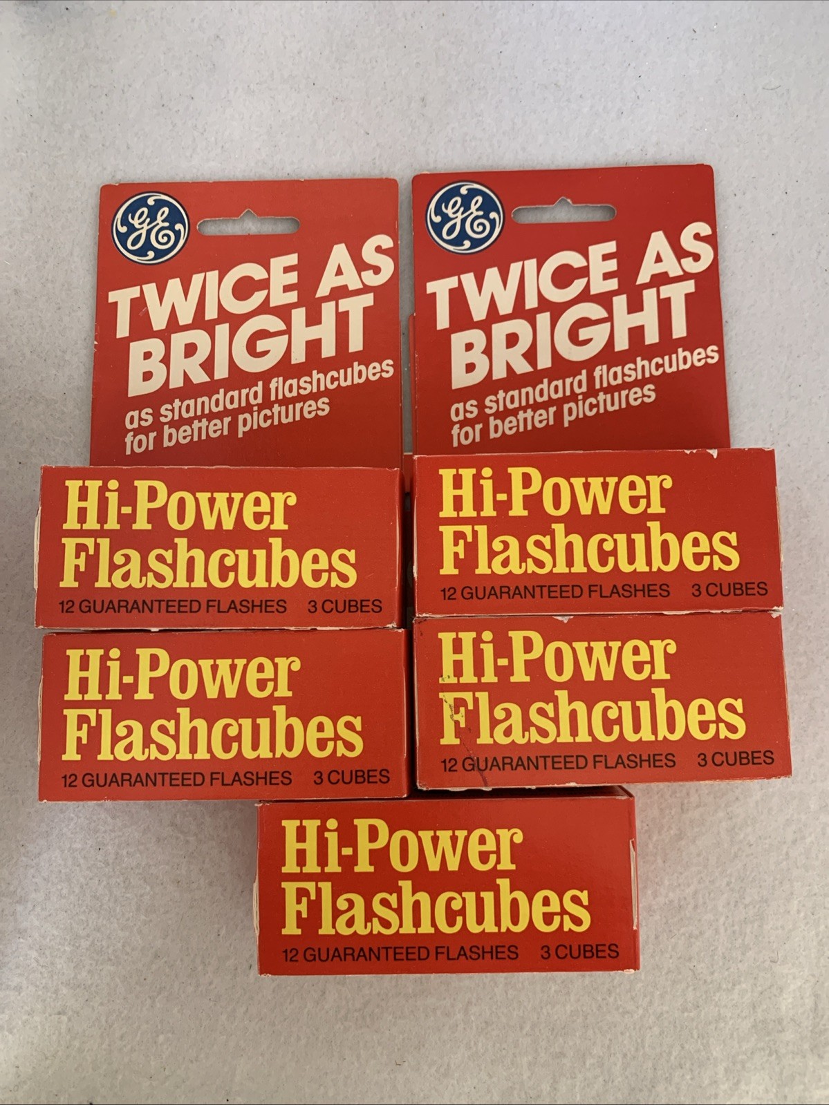 Vintage GE General Electric Twice As BrightFlashcubes 3 Pack x5+8 Hi-Power NOS