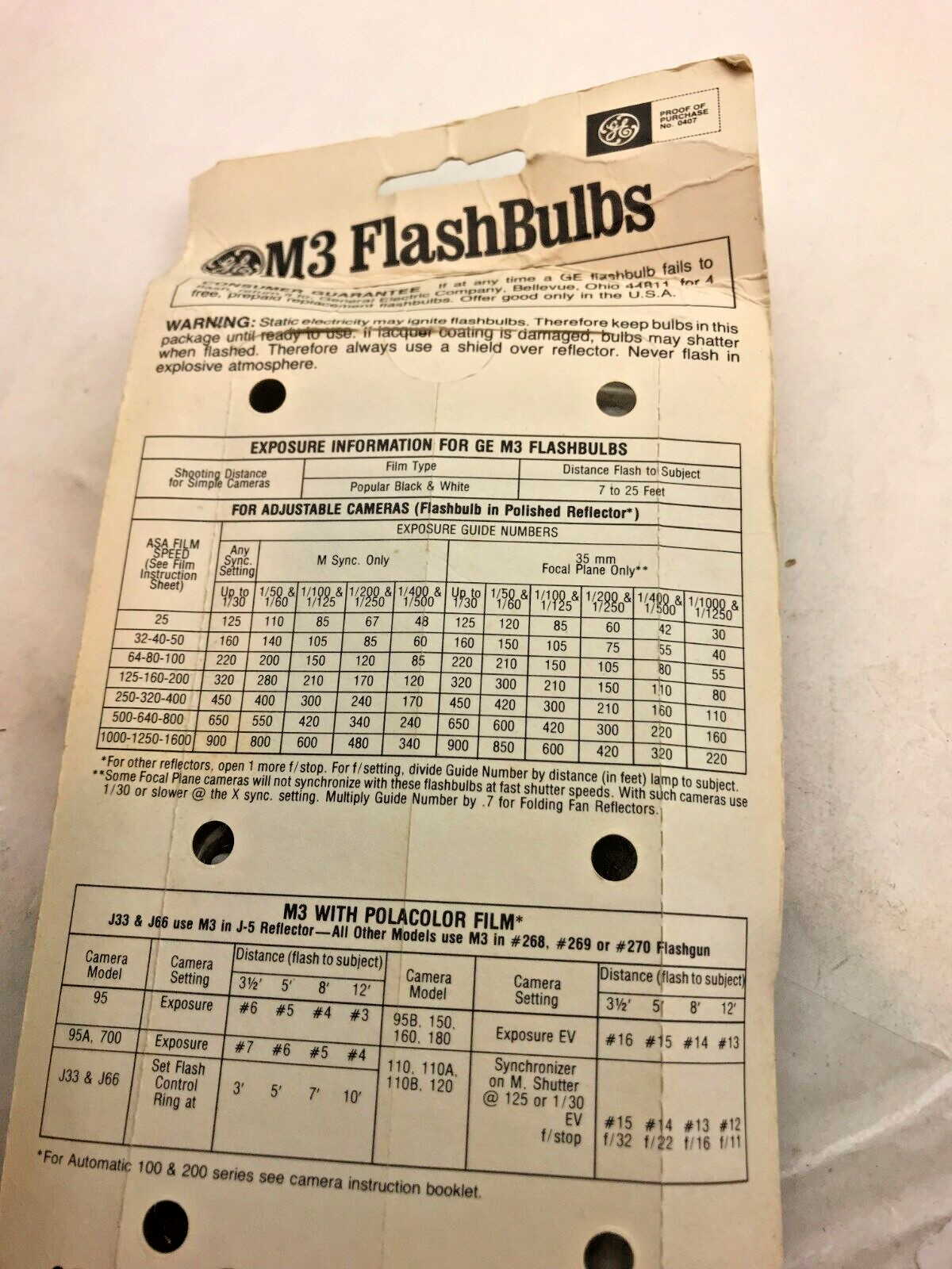 Sylvania M3B Blue Dot Flash Bulbs Box of 13 & GE M3 Clear Flashbulbs Box of 12