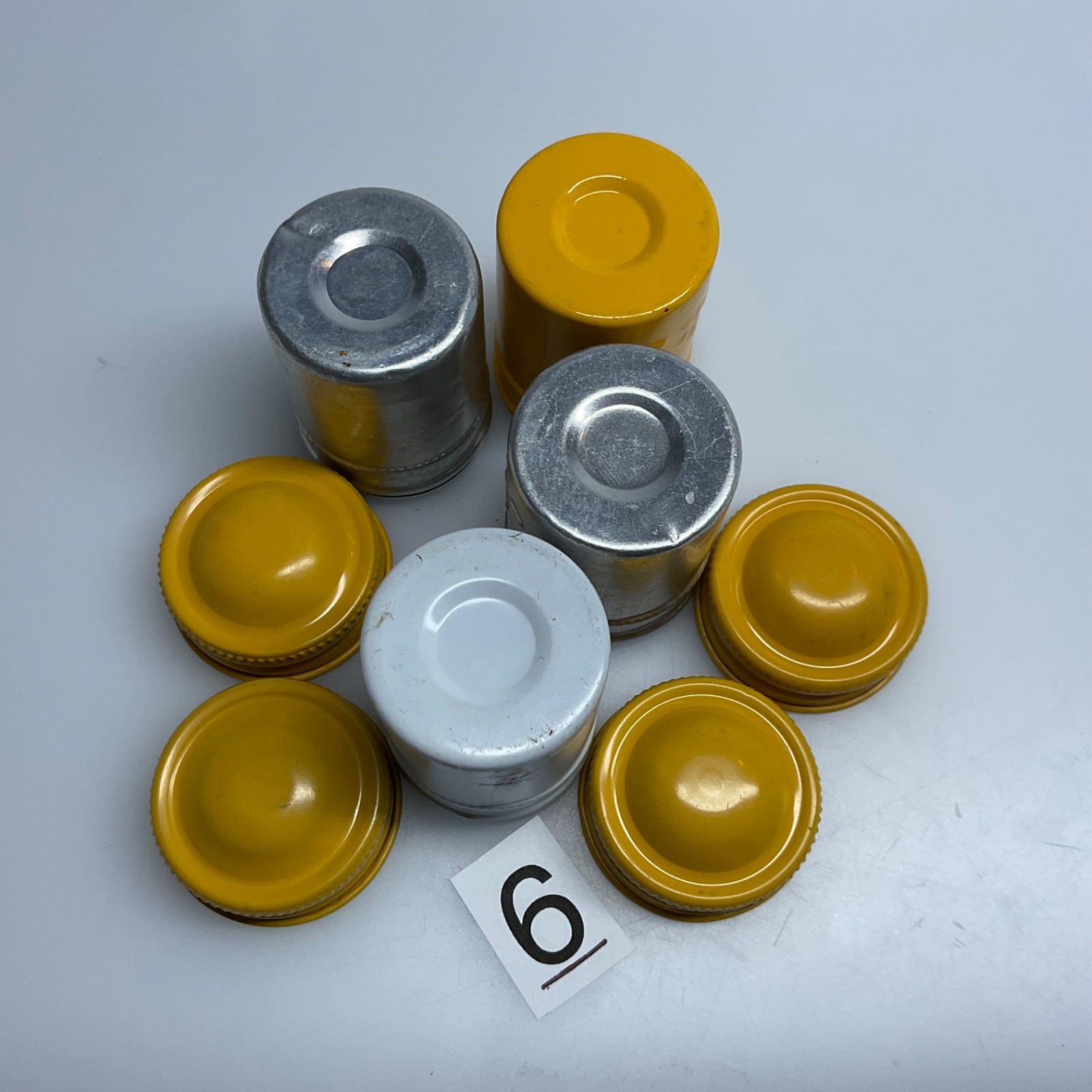 4 VTG Lot Kodak 35mm Film Roll Embossed Container Metal Tin Can Canister yellow