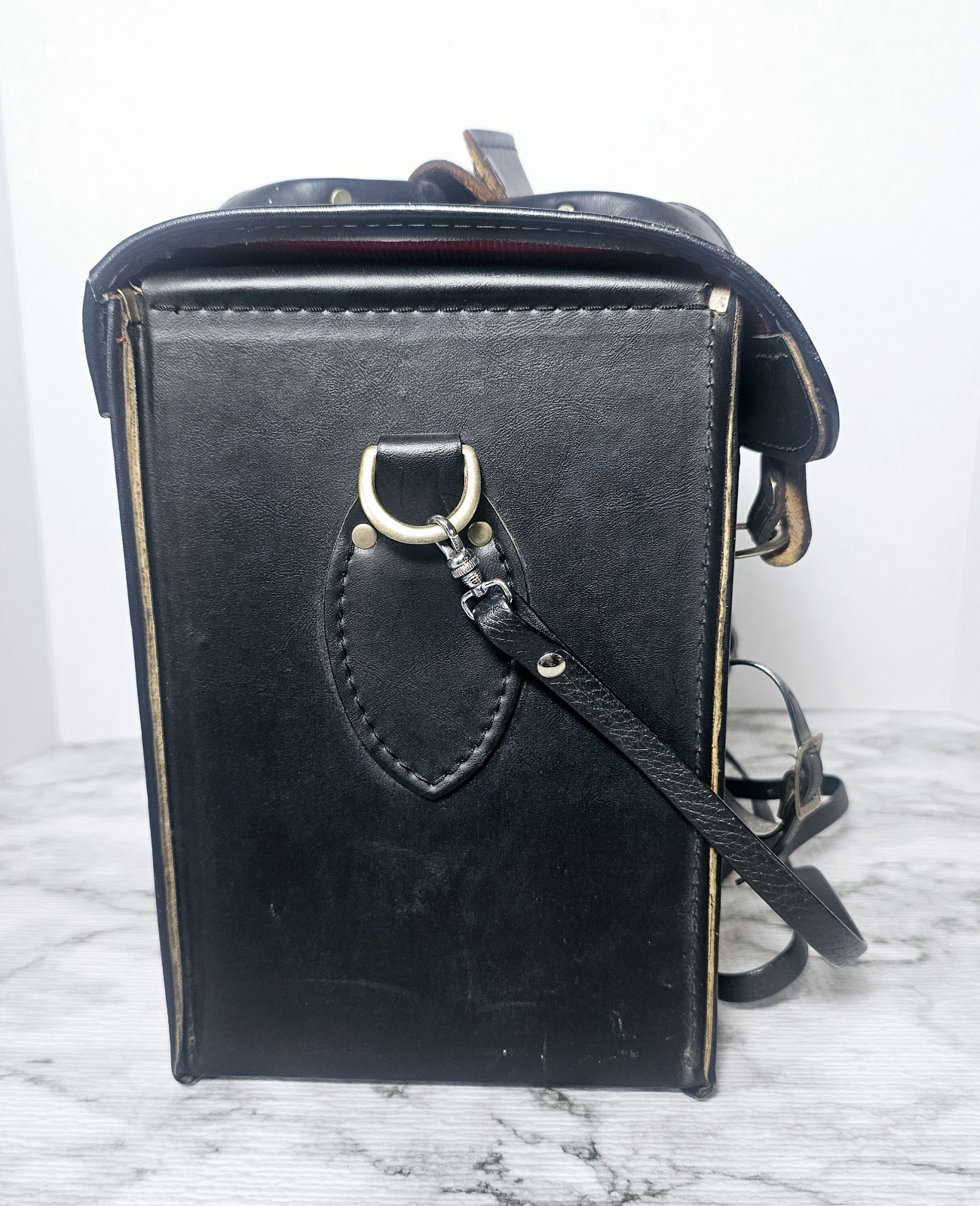 Vintage Kali-Bag Black Leather Camera Bag Large Kalimar Made in Japan