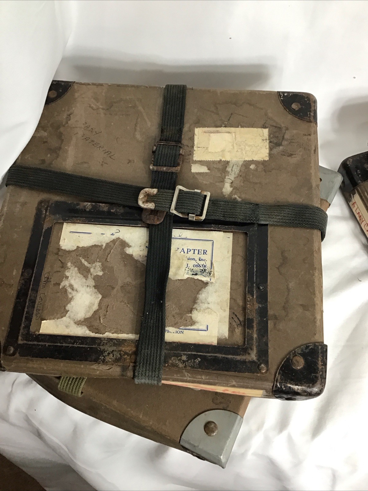 Lot of VINTAGE Film Reel Canister Case Shipping Box Mailer metal edges