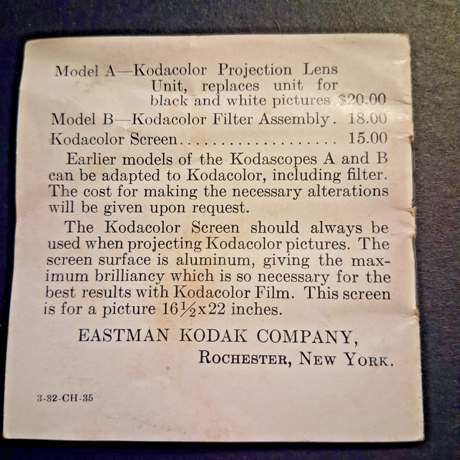 VINTAGE KODAK KODACOLOR MODEL B & BB MOVIE CAMERA FILTER SET WITH MANUAL EX