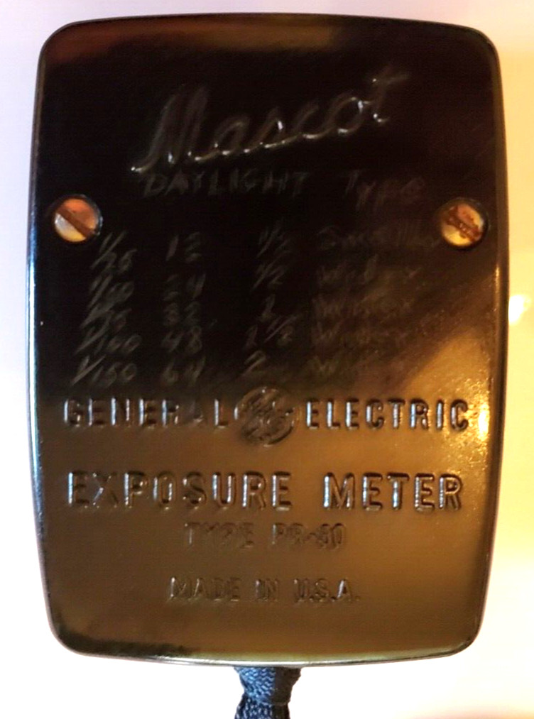 General Electric Mascot Type PR-30 Camera Exposure Meter w/ Strap Vintage 1950s