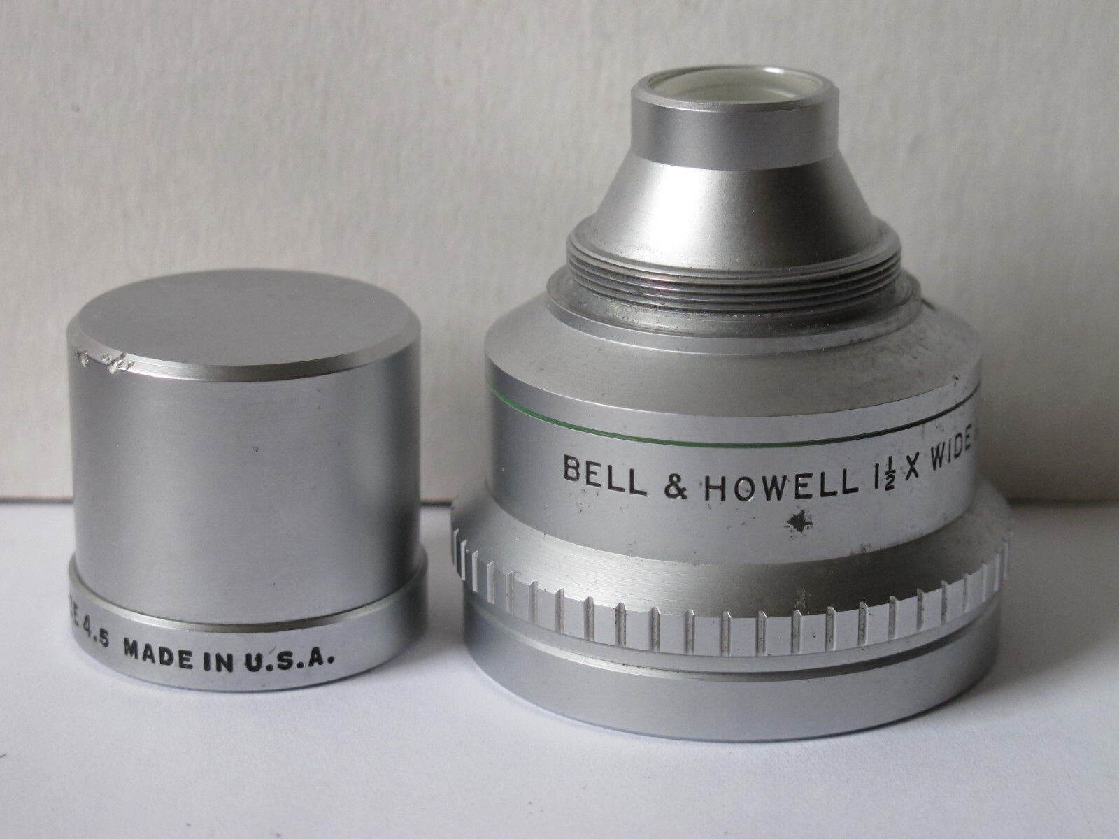 Vintage Metal Bell & Howell 1 1/2 X Wide Angle Lens Attachment, 28mm Threads