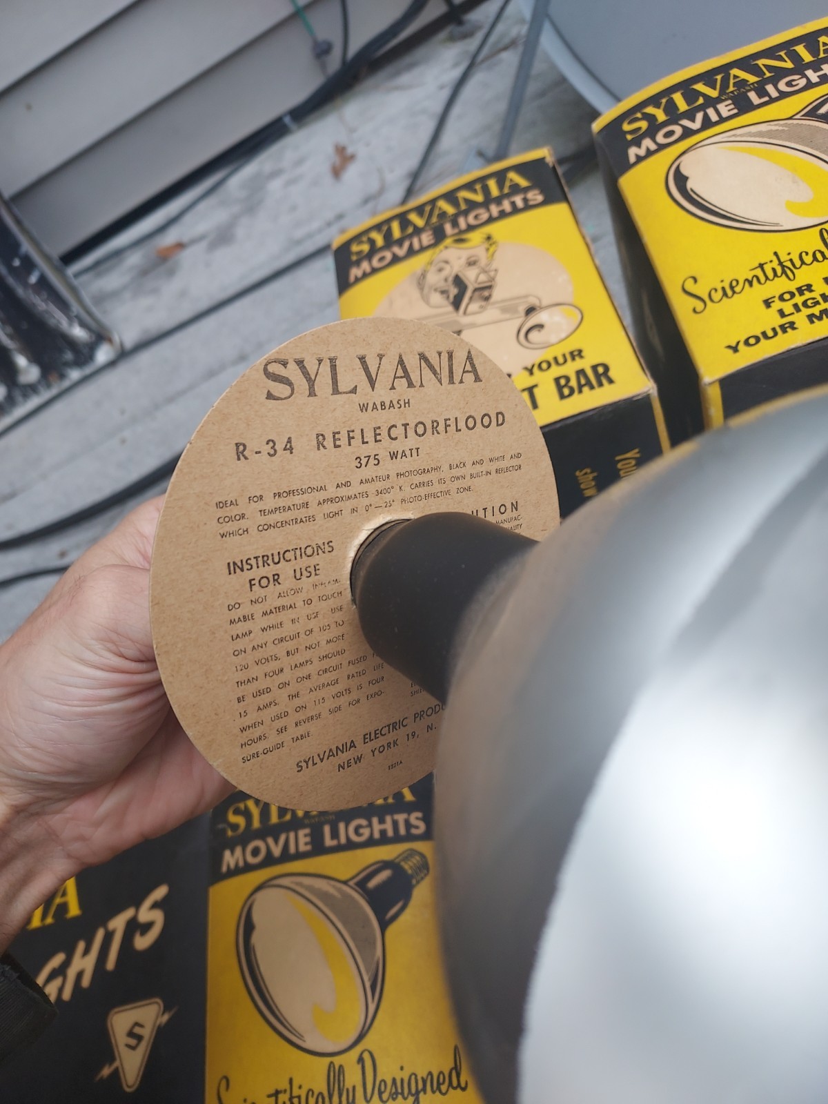5 Vintage Sylvania Movie Lights R-34 In Original Packaging Tested All Work