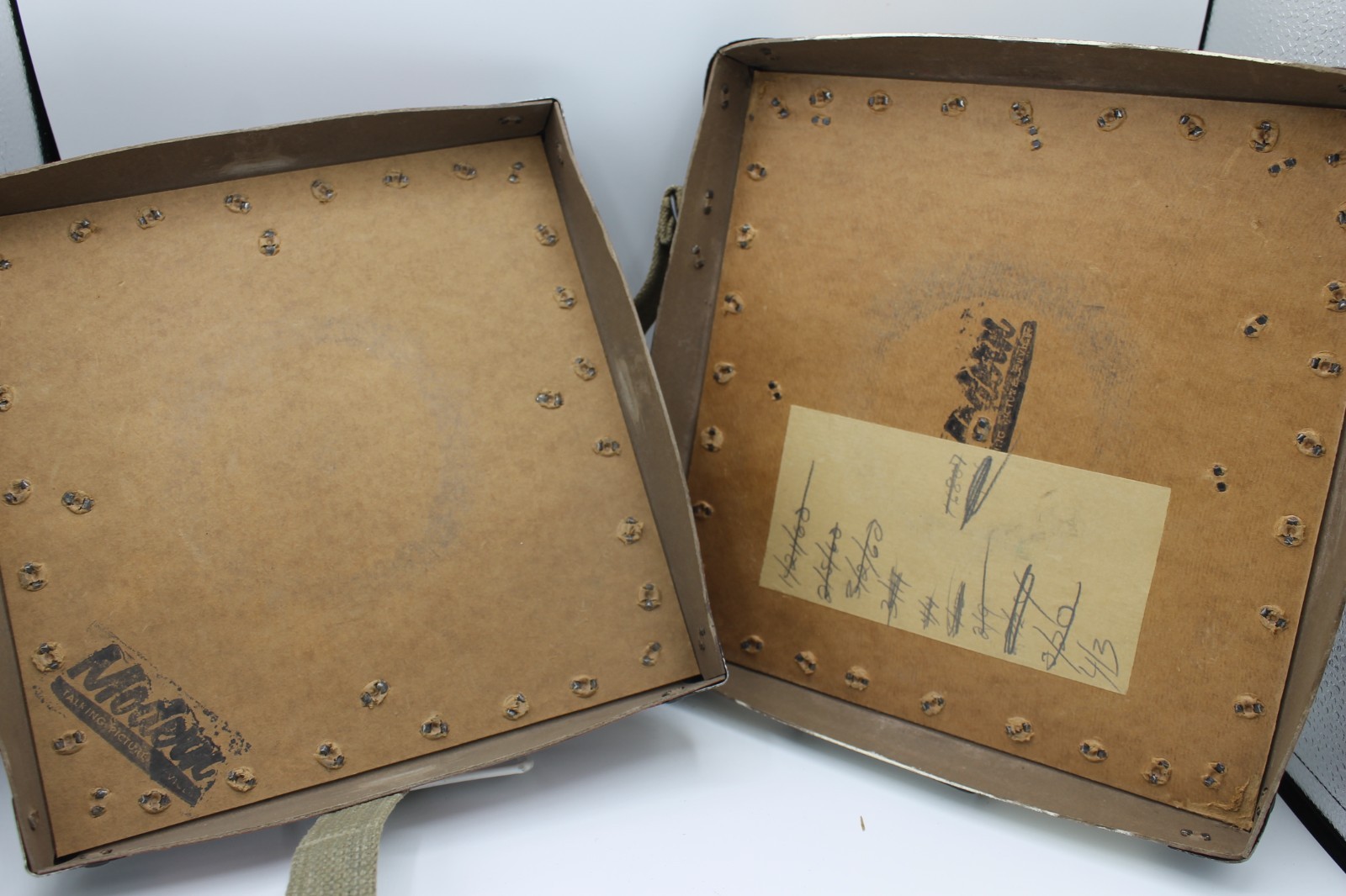 Vintage Film Shipping Box – United World Films – Fiberboard w/ Straps & Handle
