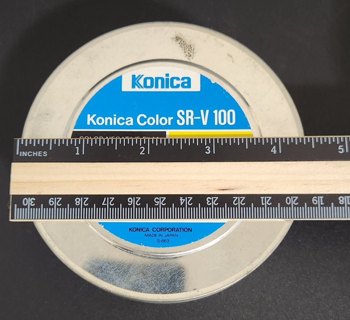 Pre-1992 EMPTY Konica Film Canister 4.5″ x 1.5″