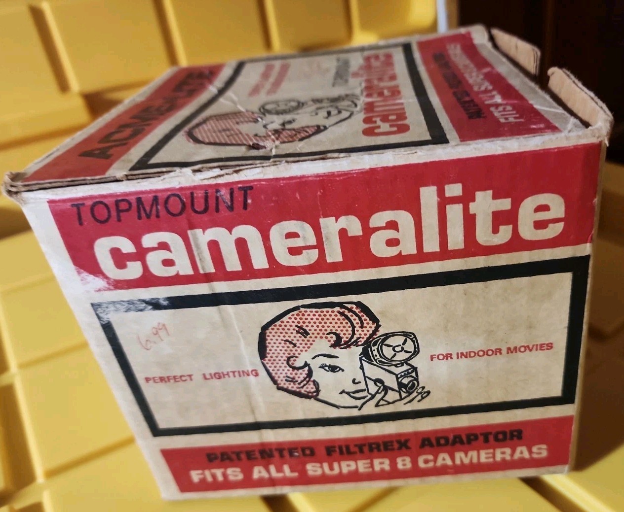 Vintage Topmount Cameralite 91 Acme Lite Movie Camera Light For Super 8 Cameras
