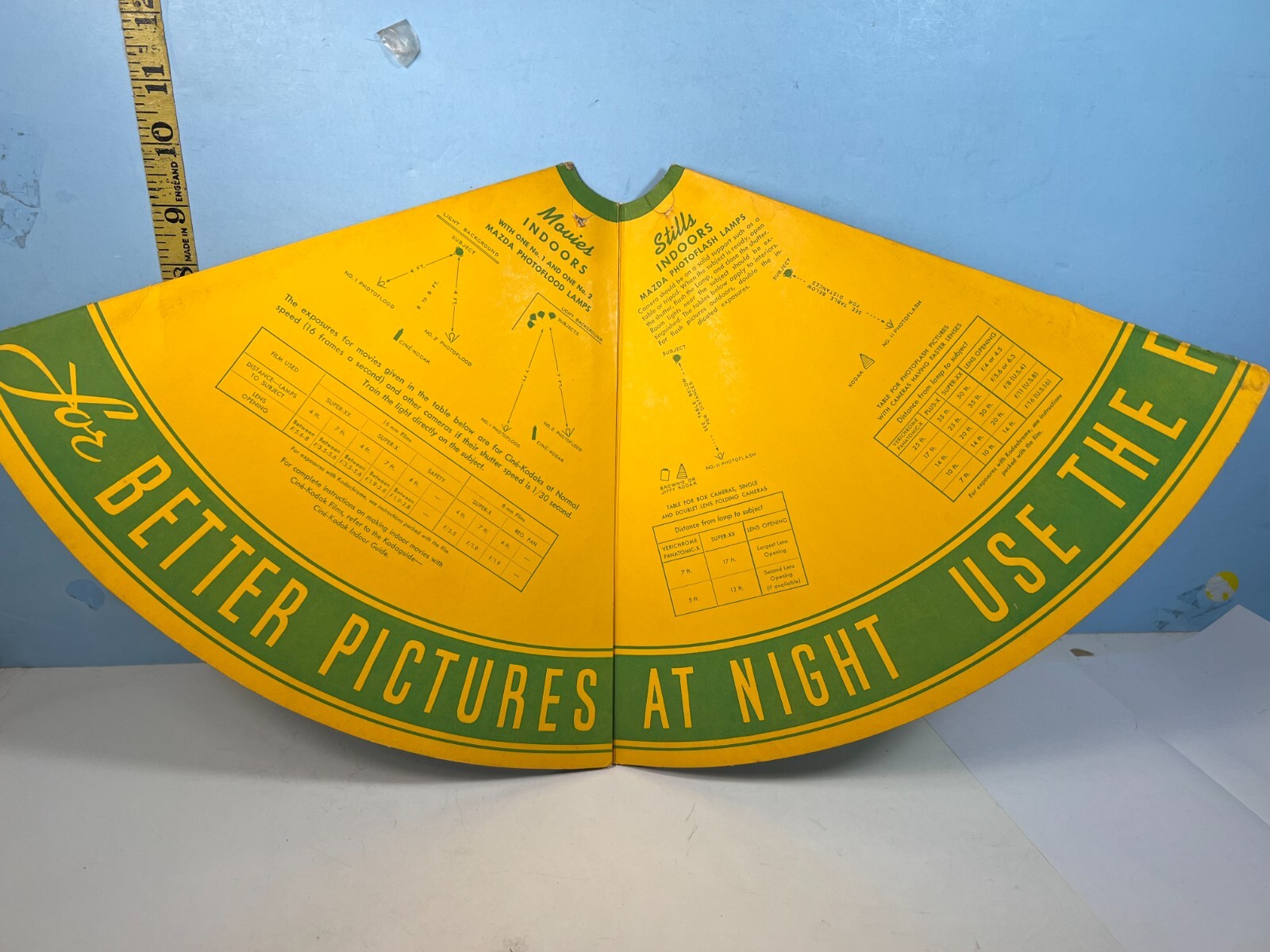 Vintage Kodak Handy Reflector For Better Pictures at Night Use Film in Yellow Bx