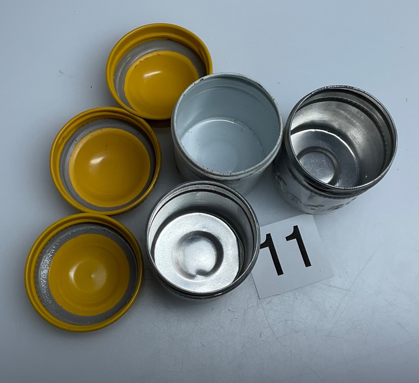 3 VTG Lot Kodak 35mm Film Roll Embossed Container Metal Tin Can Canister yellow