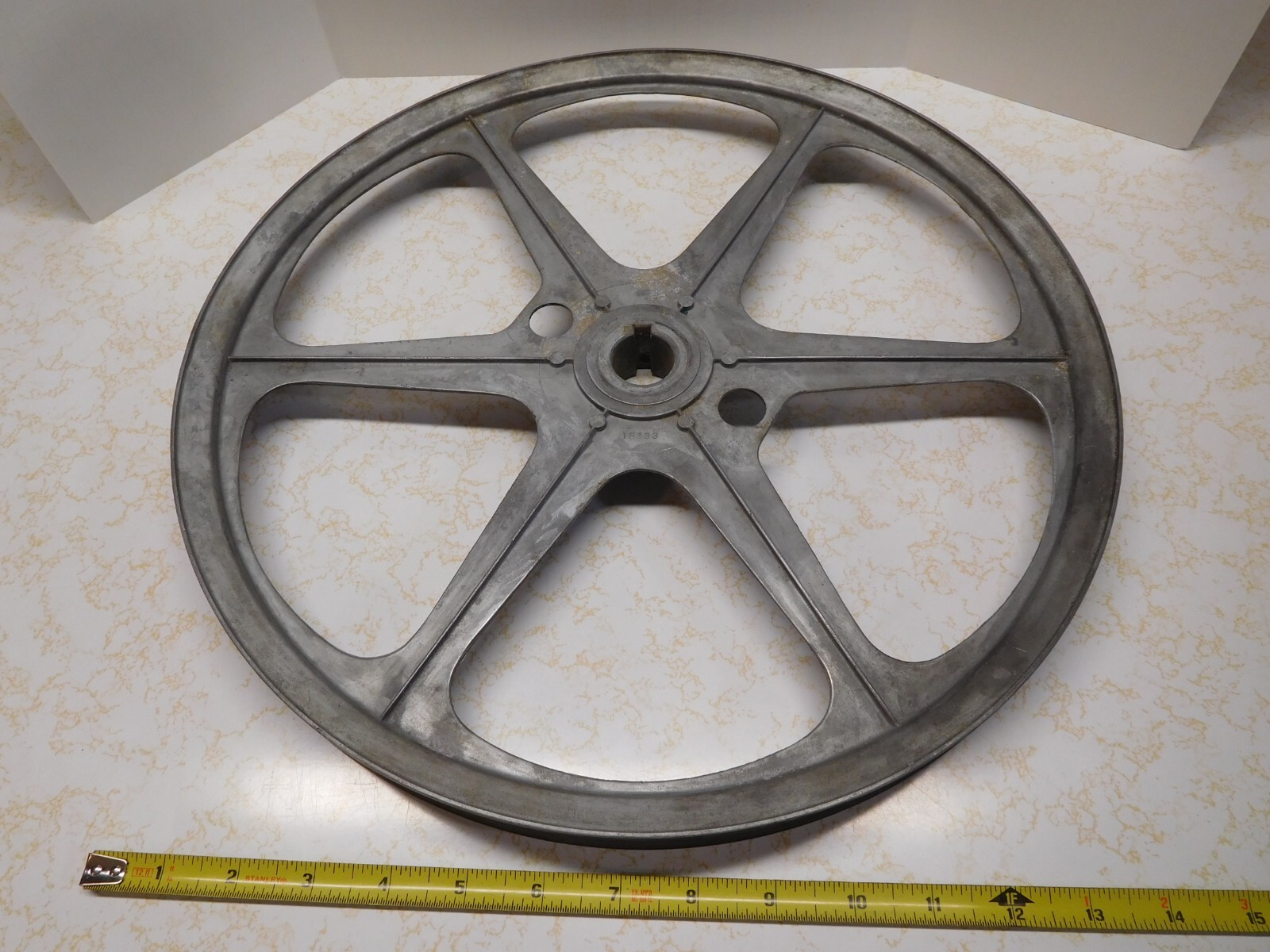 Early Vintage Heavy 2 Lb. 10.6 Oz 16mm 15″ Film Reel ~ number on reel is 15133