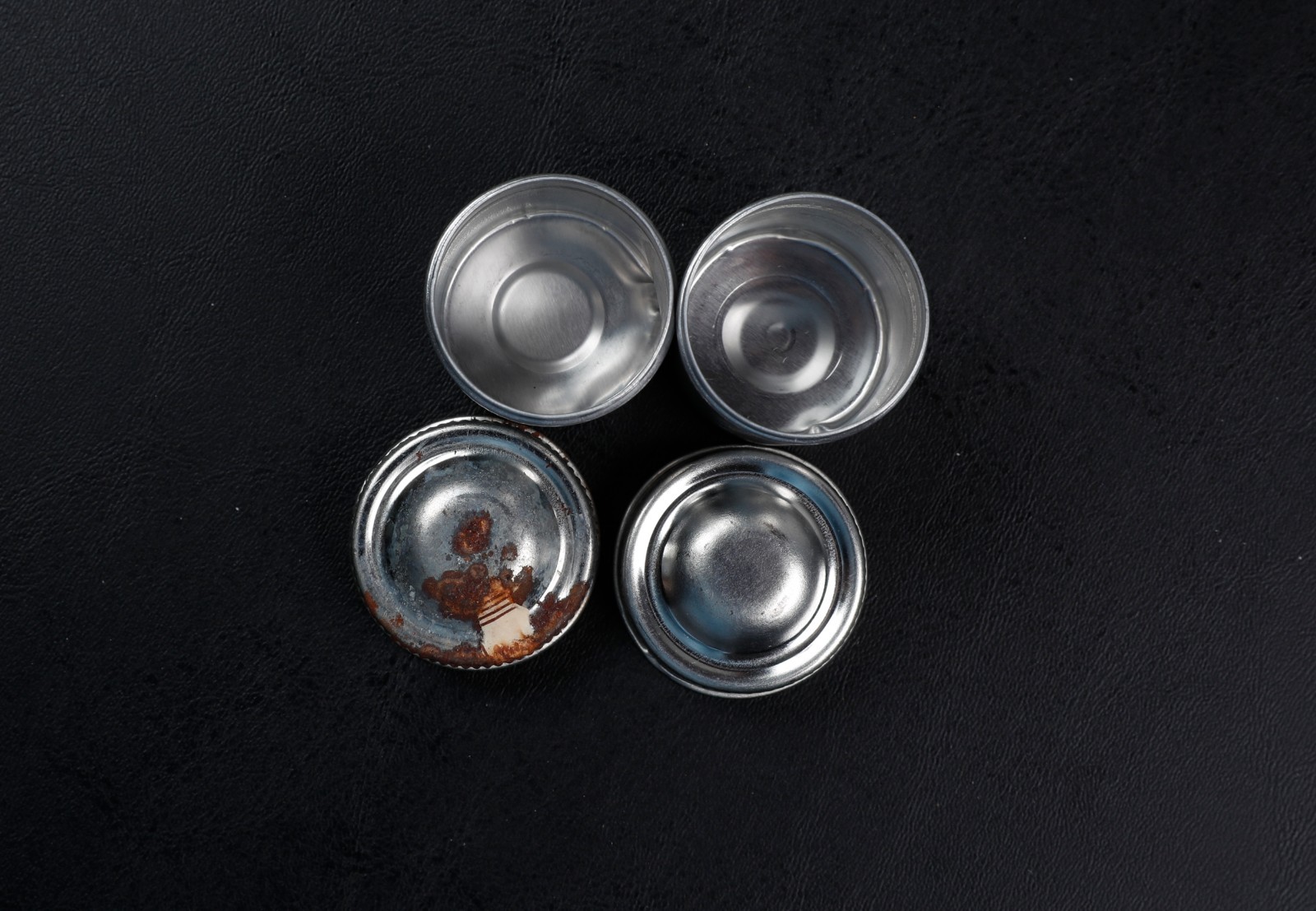 Lot of 2 Vintage 35mm Photographic Film Metal Canisters, Aluminum, Photo