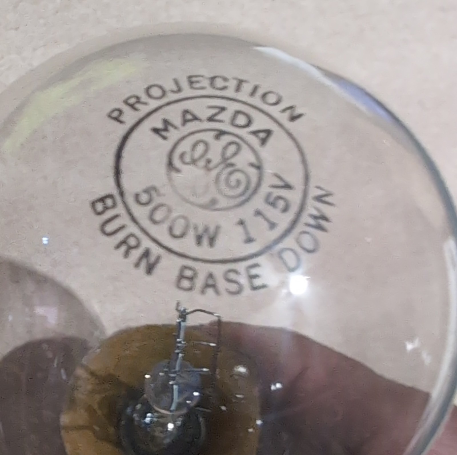 Projection Lamp Bulb GE 500W 115V T20 Mogul Base Movie Projector