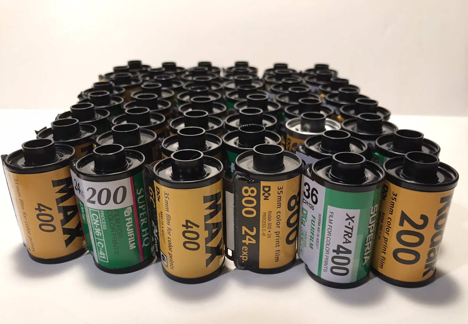 48 Empty 35mm Film Cassettes KODAK, FUJI and others