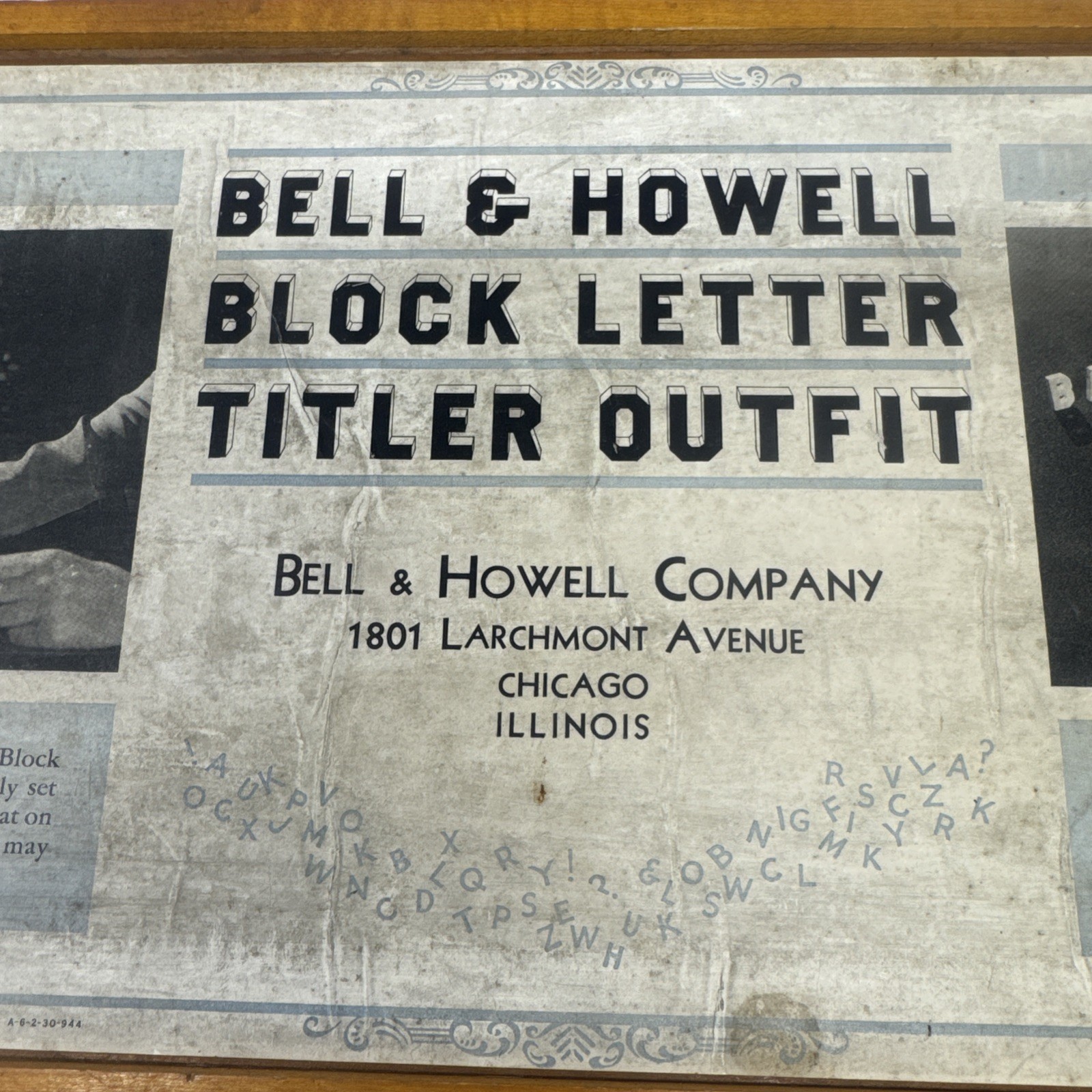 1940’s Bell & Howell Wood Block Letter Movie Titling Outfit *190+Pieces – W/Box