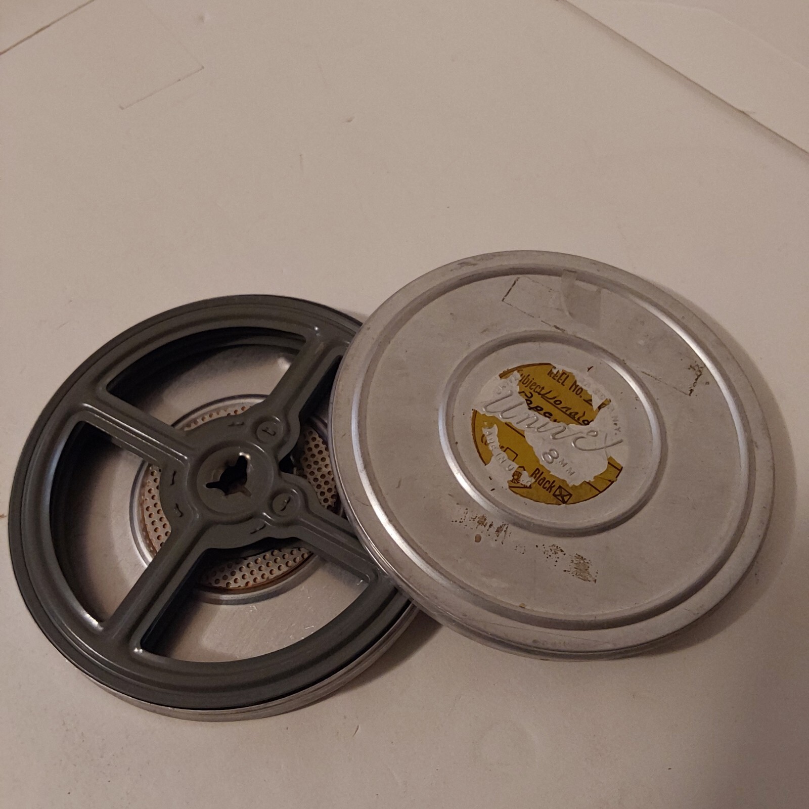 Vintage Compco Metal Film Reel Storage Box 12 Slot Storage 5 Reels/Cans Included