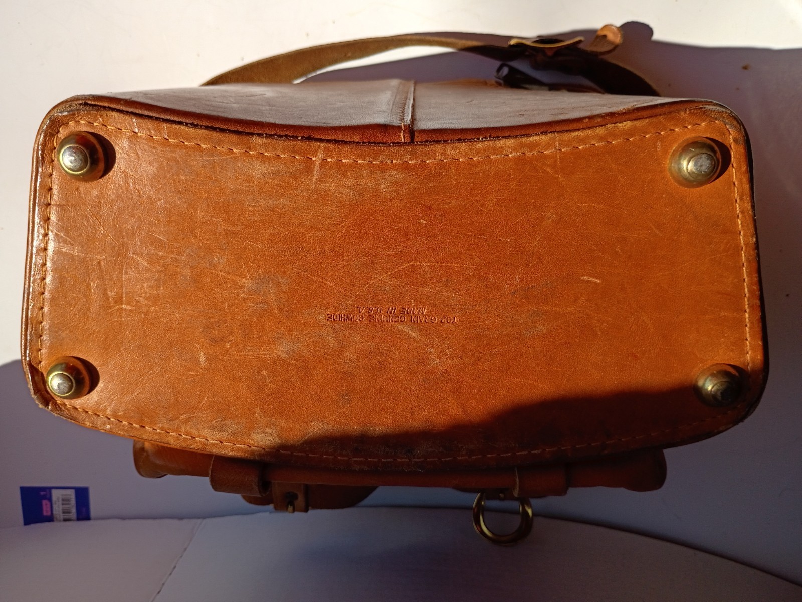 Vintage Handmade Top Grain Cowhide Leather Field Camera Bag Satchel USA 11x8x6