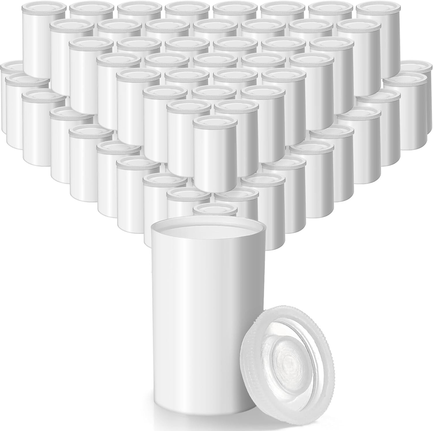 200 Pieces White Plastic Film Canister Holder 35 Mm Empty Camera Reel Containers