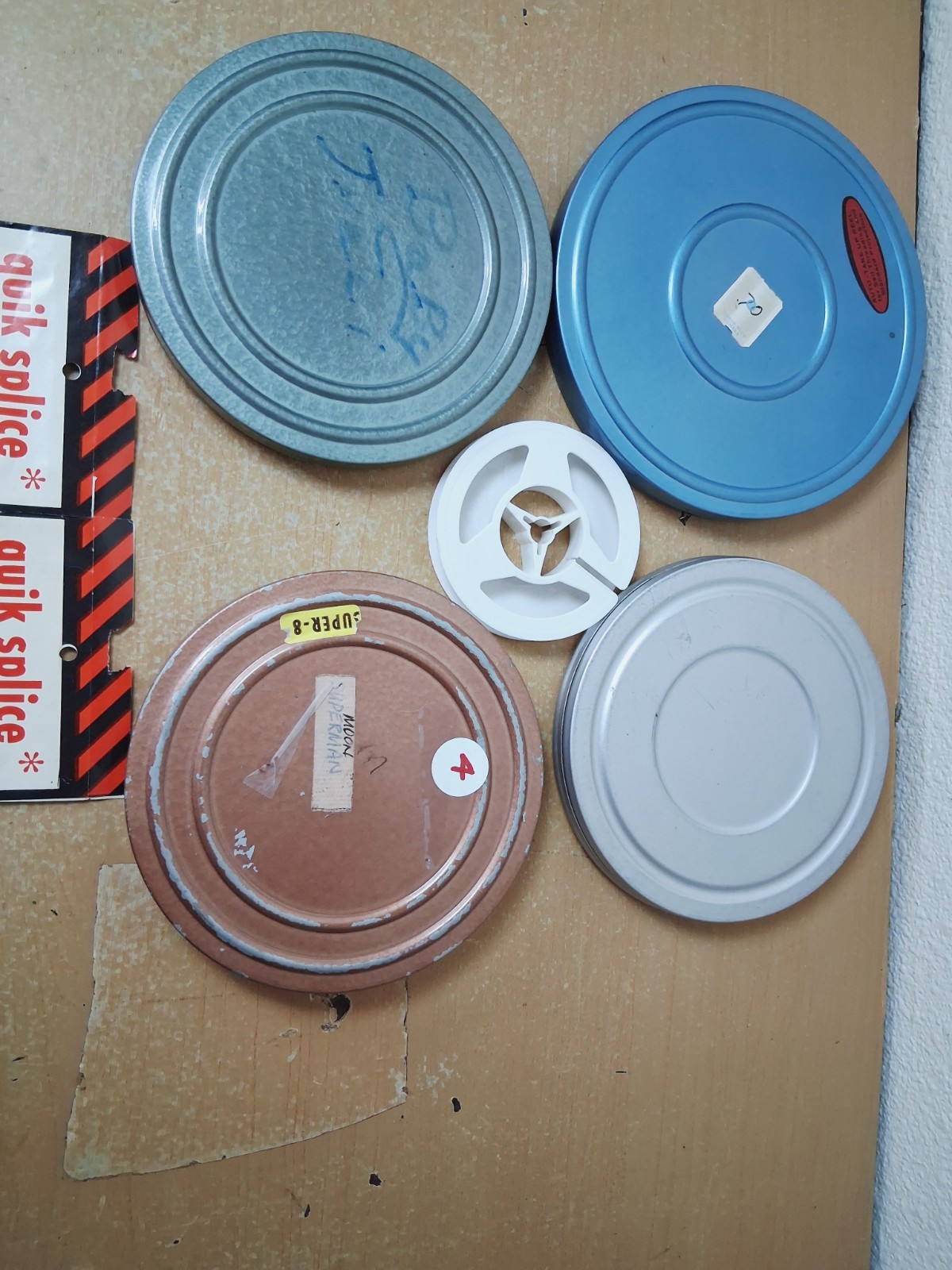 Mixed Lot 5″ & 6″ Metal Canister Reels Film Movie Empty Baia Pocket Splicer