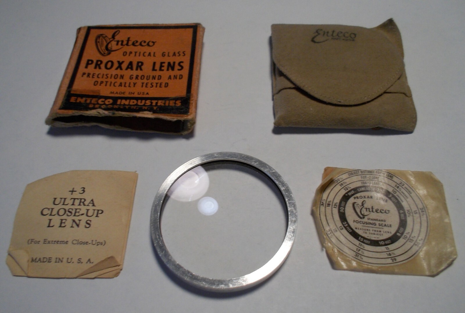 Vintage Enteco Proxar Lens Set Includes 1+, 2+ and 3+ Ultra Close-up Lenses