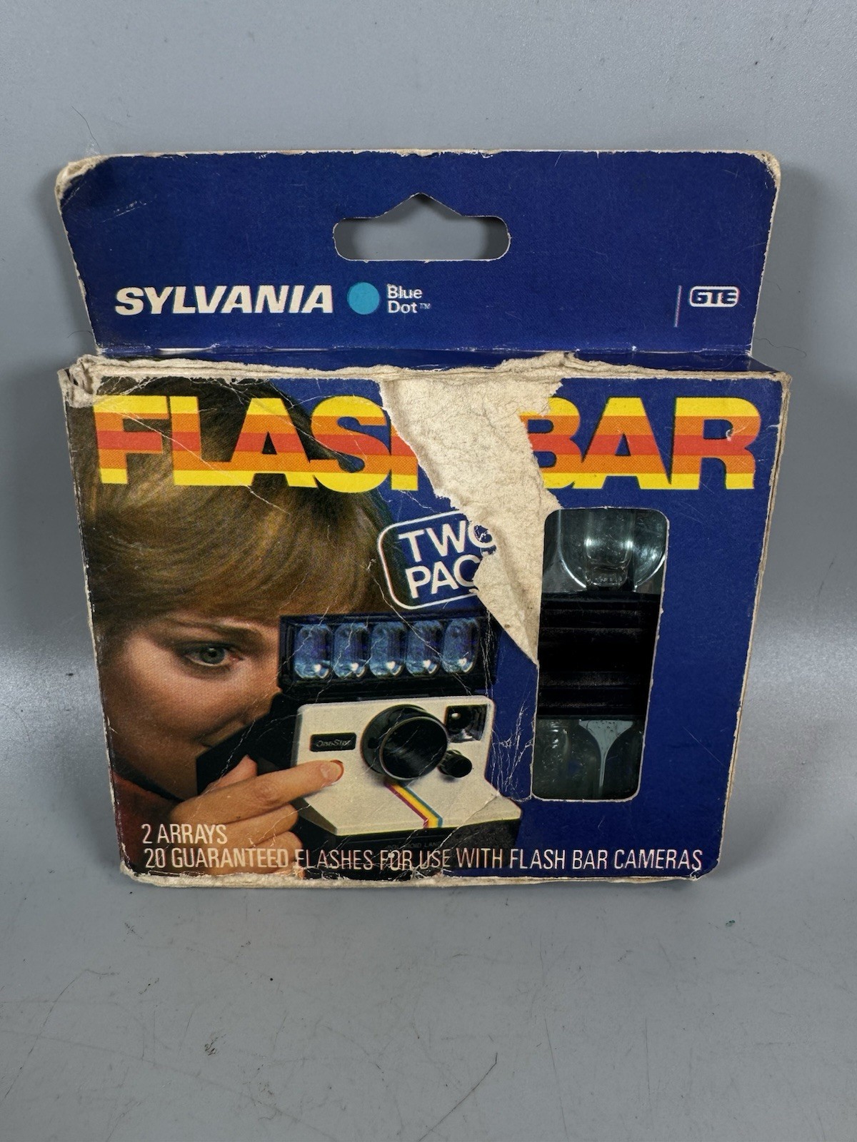 Sylvania Blue Dot Flashbar 2 Pack NOS New Vintage Flash Bars Damaged Package
