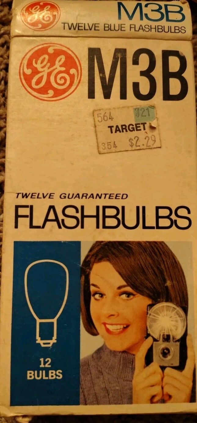 Vintage General Electric M3B Blue Flashbulbs ( Two Packs of 12) Made in USA