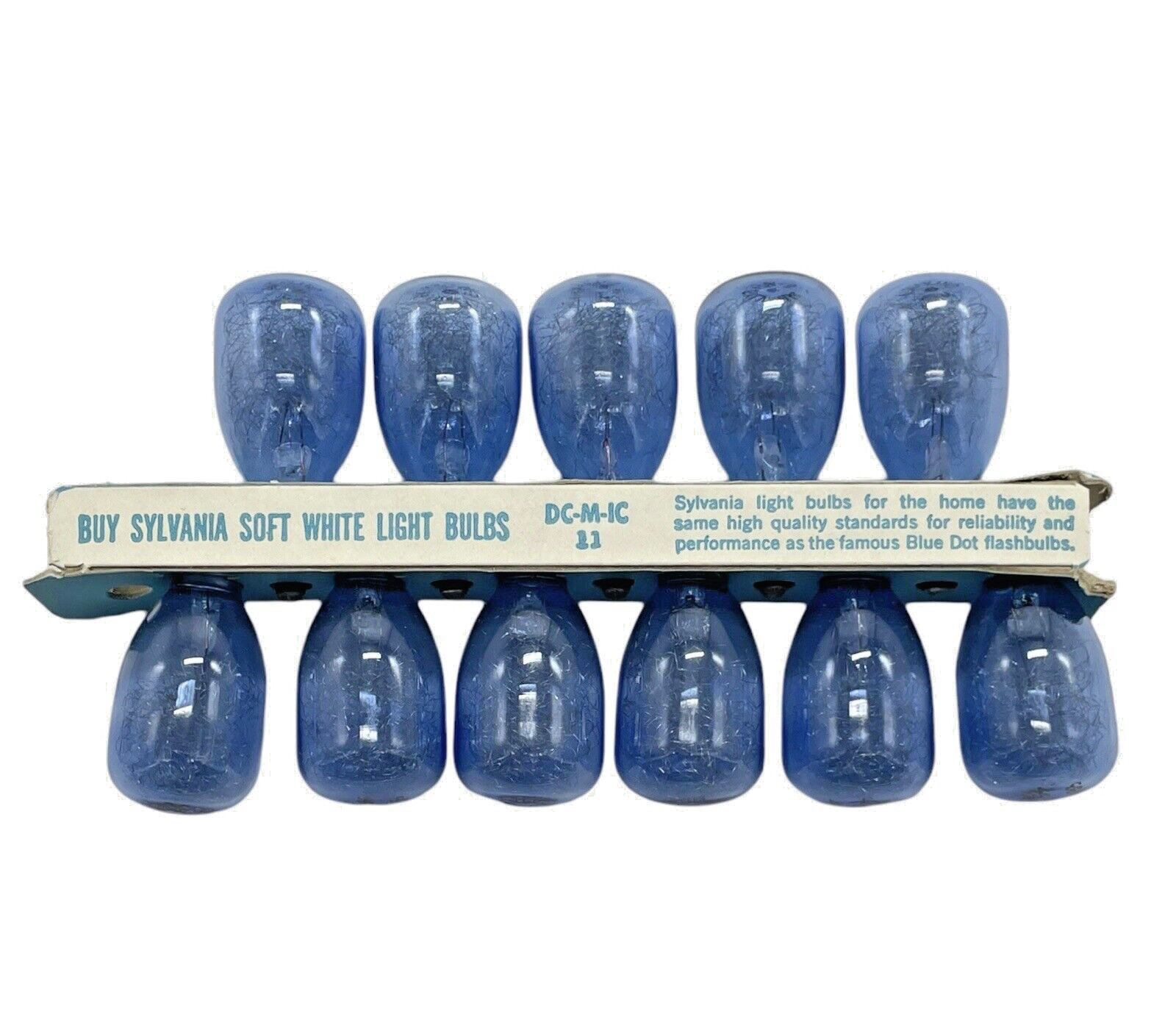 Vintage M3B Sylvania Blue Dot Soft White Flashbulbs DC-M-IC 11 USA 11 Blue Bulbs