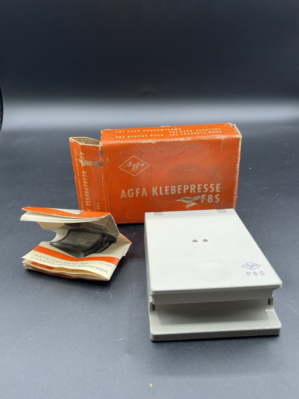Agfa Klebepresse F8S 8mm Super 8 Movie Cine Film Splicer in Box MINT