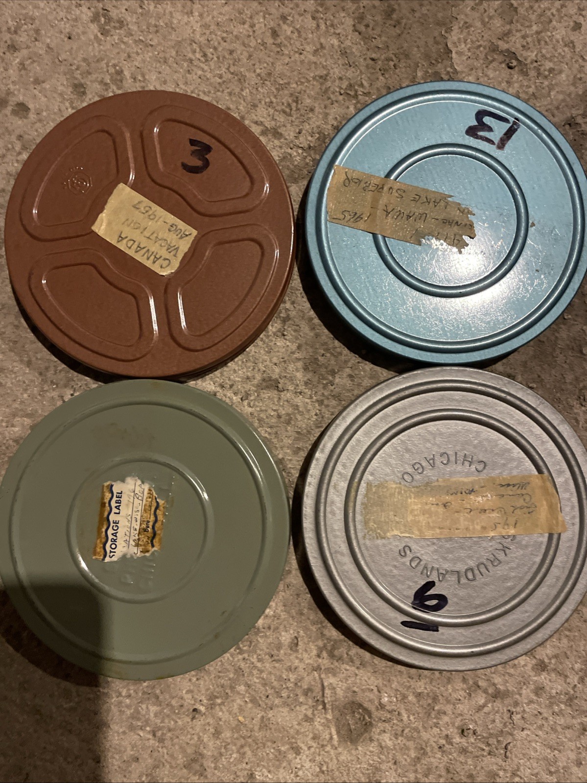 Vintage Film Reels Canisters 8mm 5 inches movie room – 4