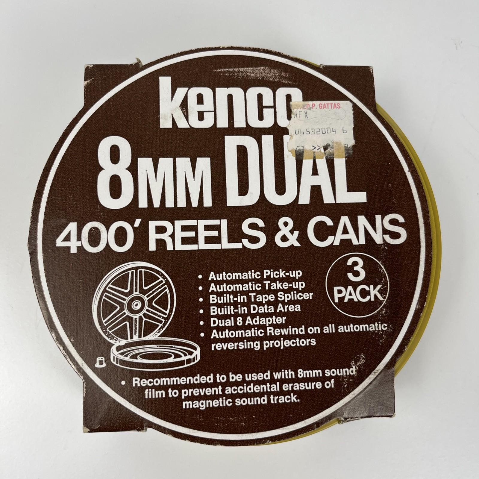 NIB Vintage 3-pack 8mm take up reel film can Kenco 400ft 8mm or Super 8