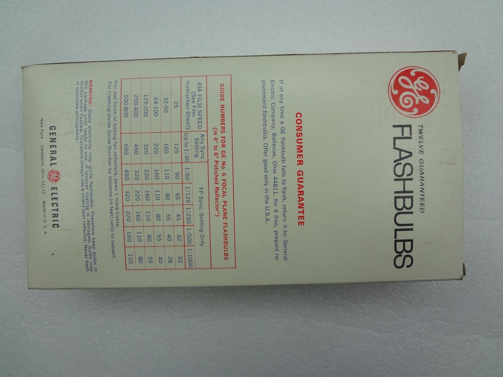 GE Flashbulbs #6 Set Of 12 – NOS Vintage