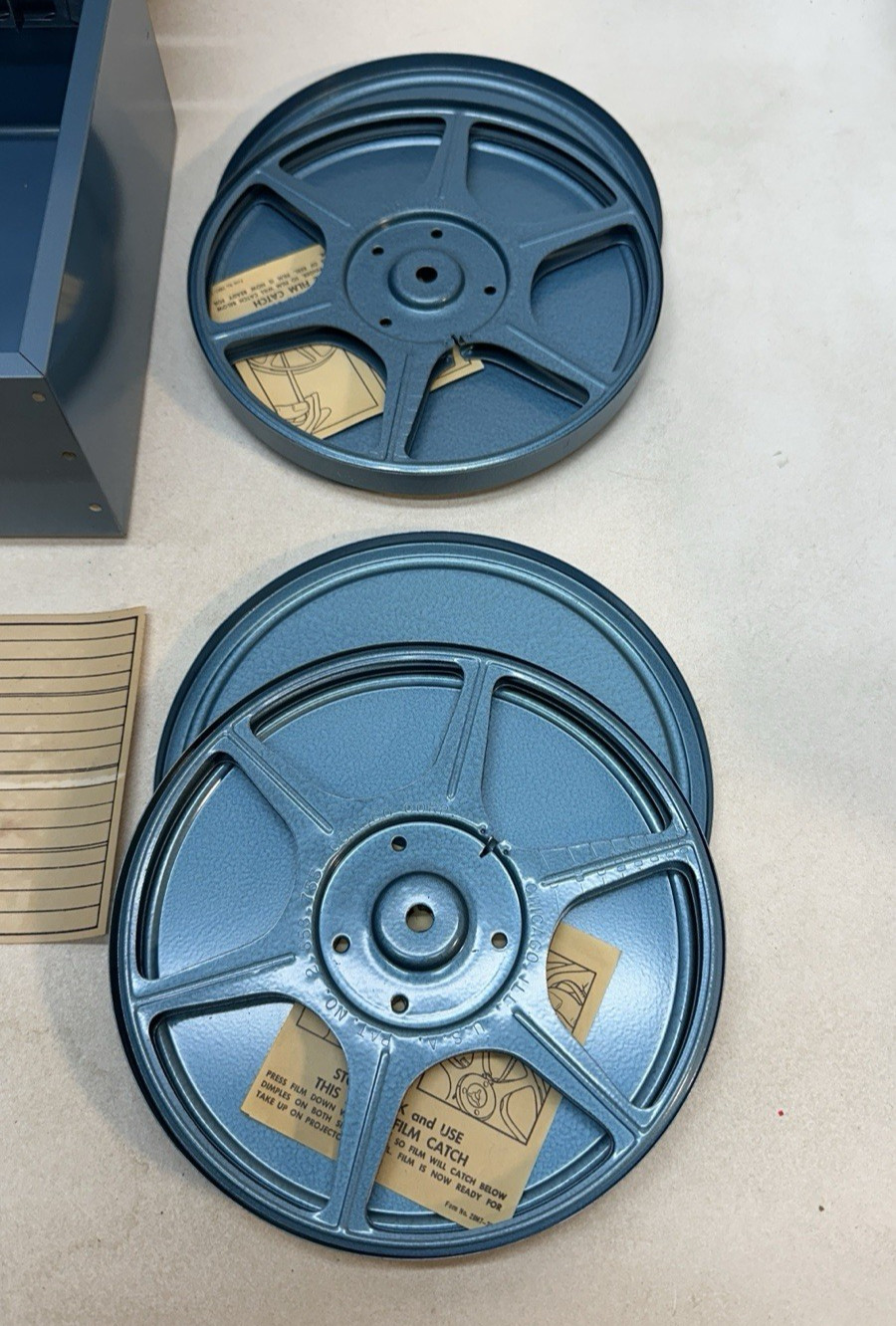 Bruce Dual 8mm Film Storage Case 12 Slot 4 Metal Reel Canister Korvette Scherer