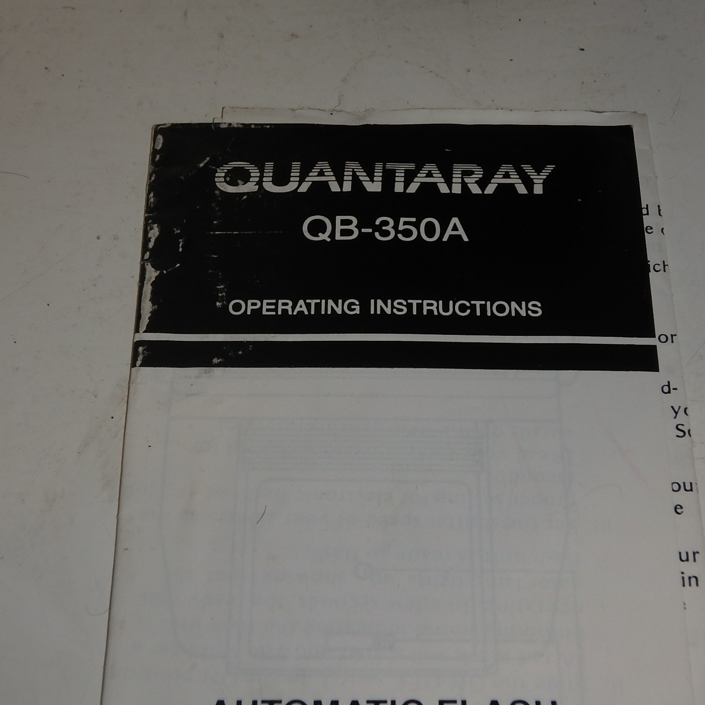 Quantaray QB-350A Universal Shoe Mount Flash For Parts