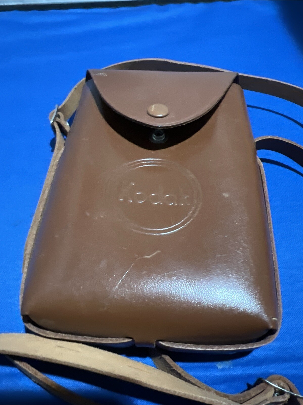 Vintage Kodak Snapback Brown Genuine Leather Camera Case With Strap Made In USA