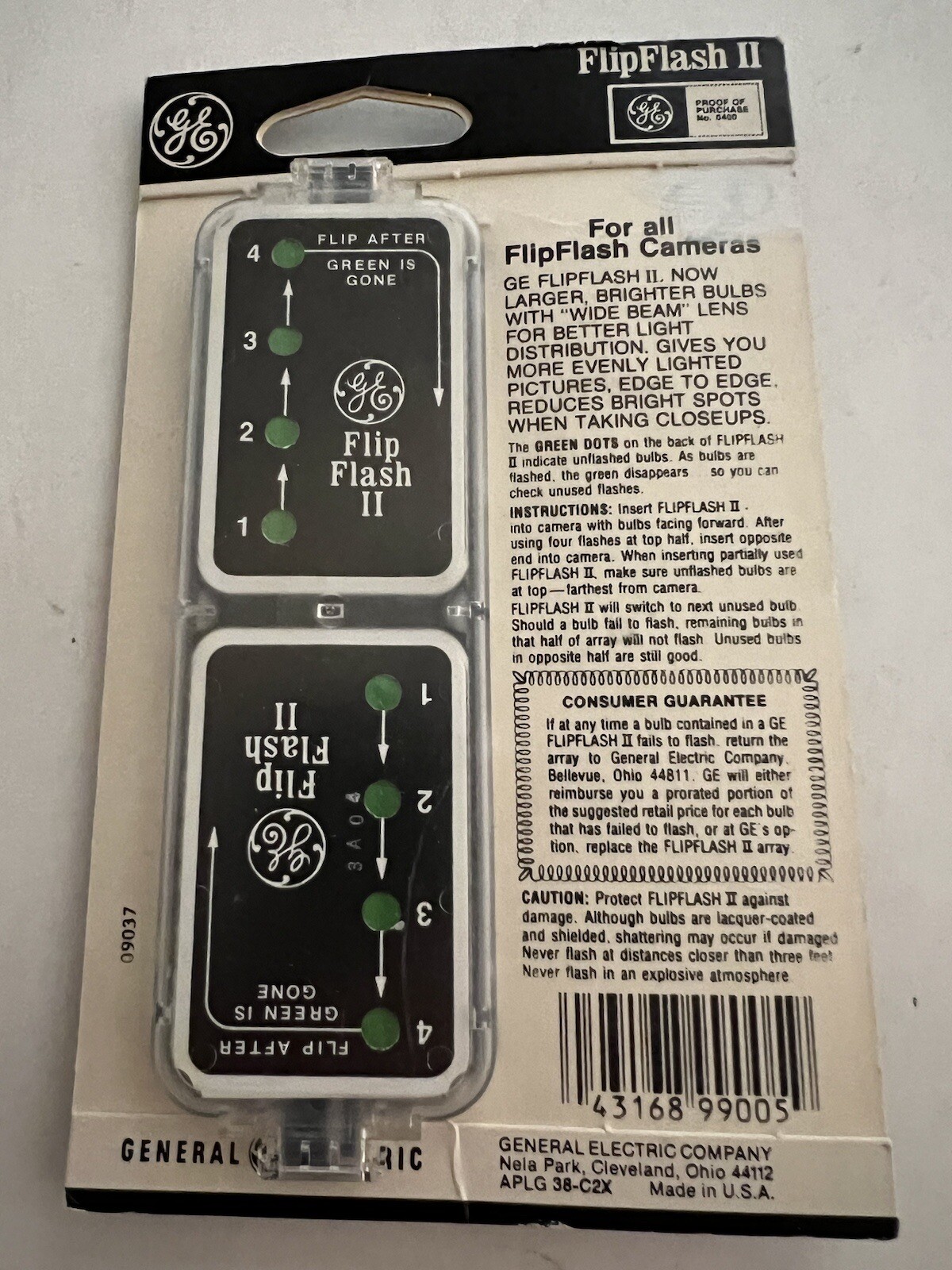 GE General Electric Vintage Flip Flash II Lot (2) New In Package NOS