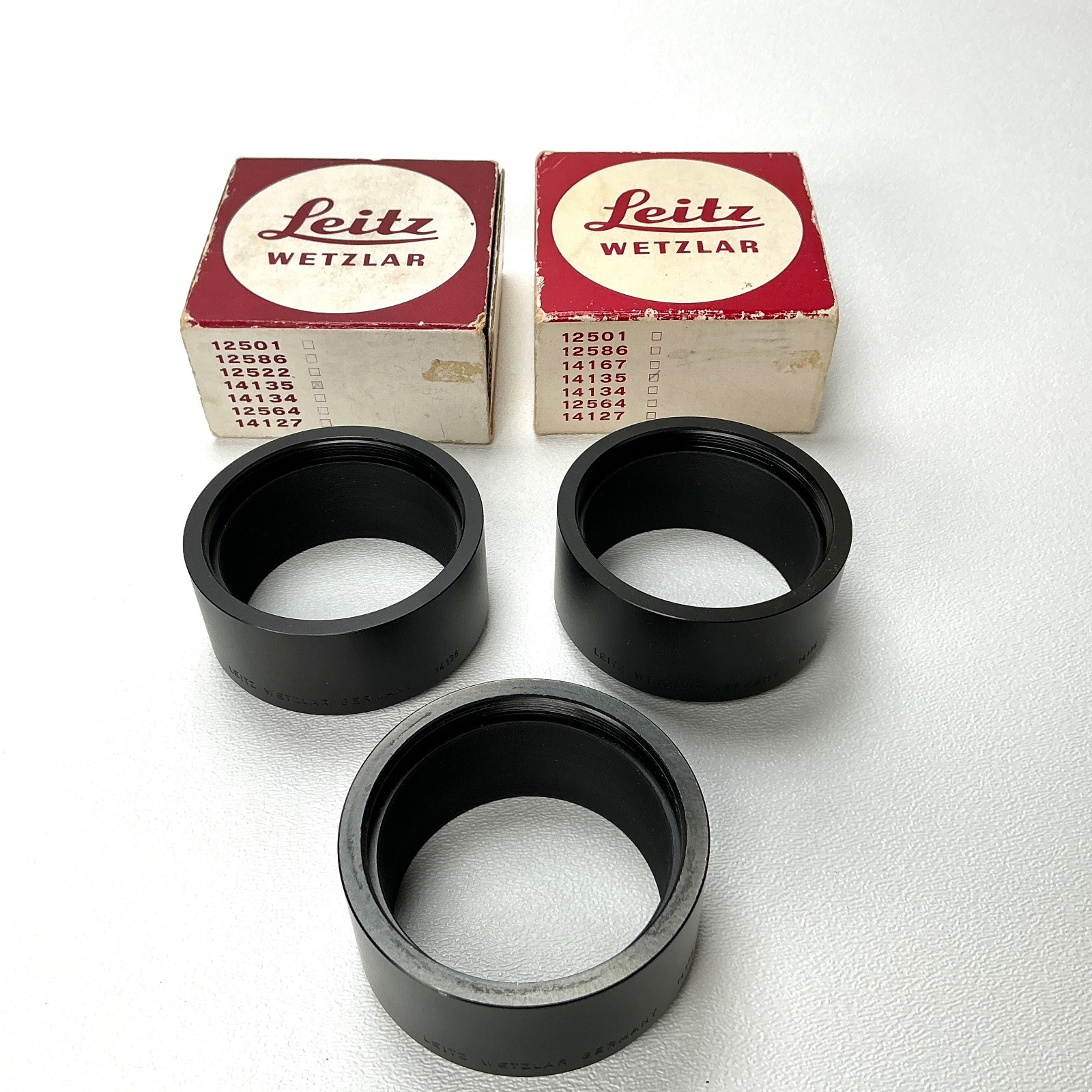 Leitz Wetzlar Extension Tube Set 14134 14135 14158 Vintage Leica Lens Equipment