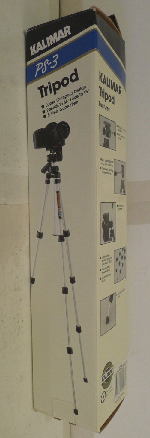 Kalimar PS-3 Universal Tripod with Swivel Pan Head Extends from 15″- 46″ – NEW
