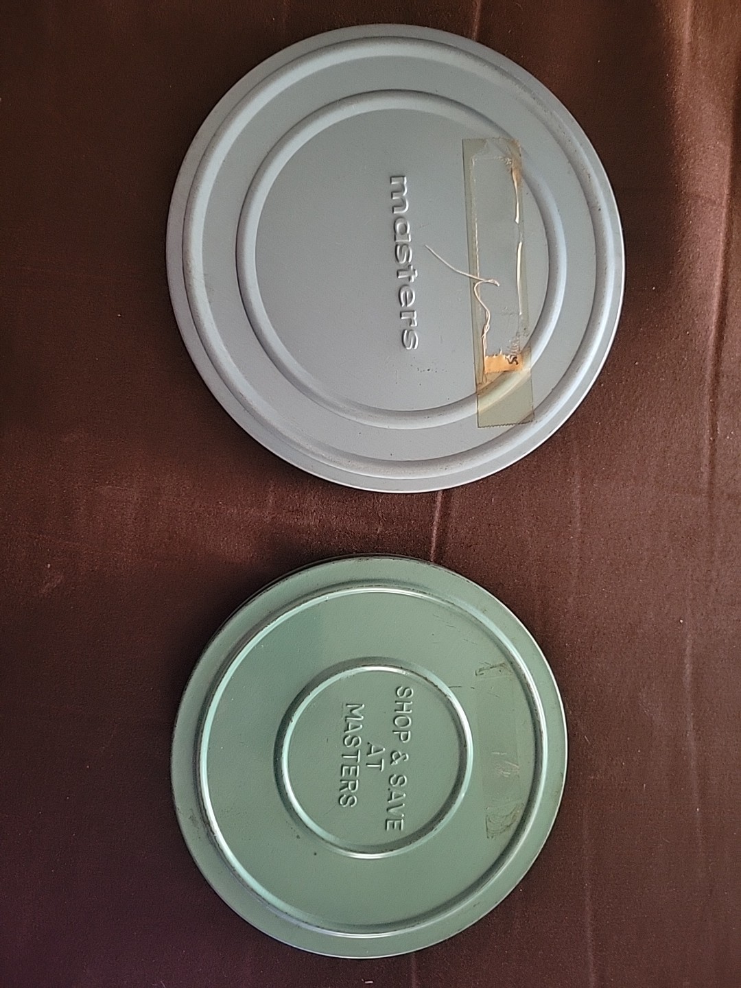 Vintage Metal Empty Film Reels And Container Cases Lot Of 2. 1-5” and 1-7”