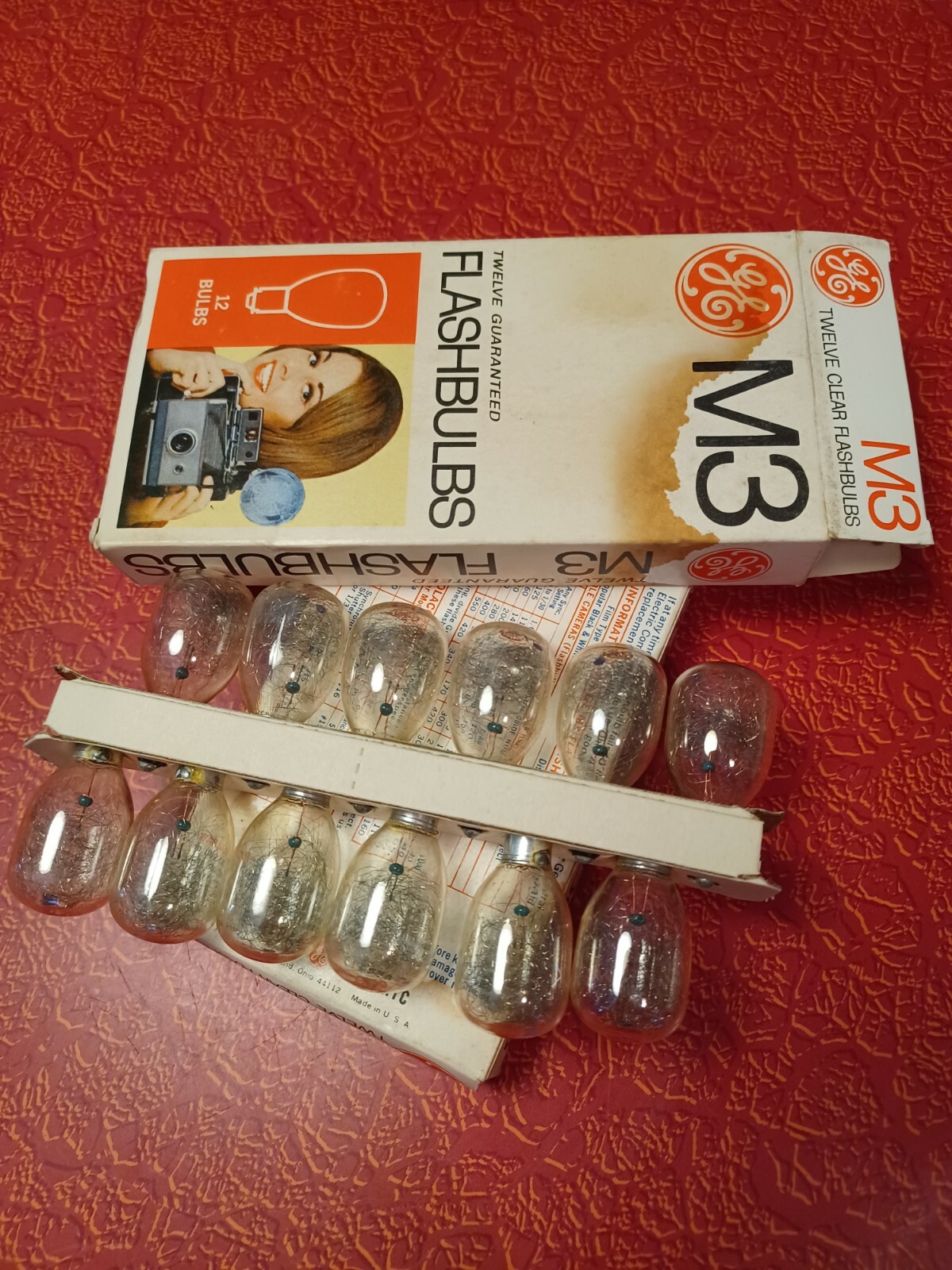 Vintage Mid-century GE M3 Flashbulbs Lot of 2 Boxes 24 Flashes