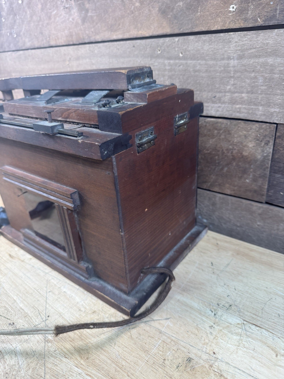 Antique Wooden Photo Light Box Film Developer