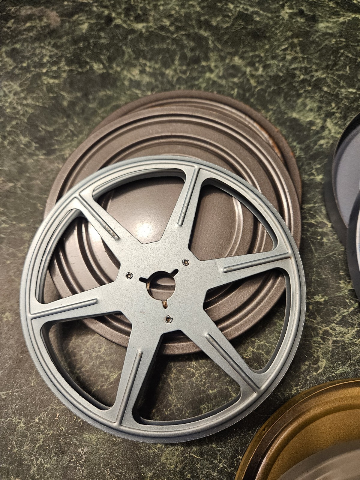 Lot Of 3 Vintage Super 8 MM Metal Film Cans And 1 Metal Reel 5 Inch