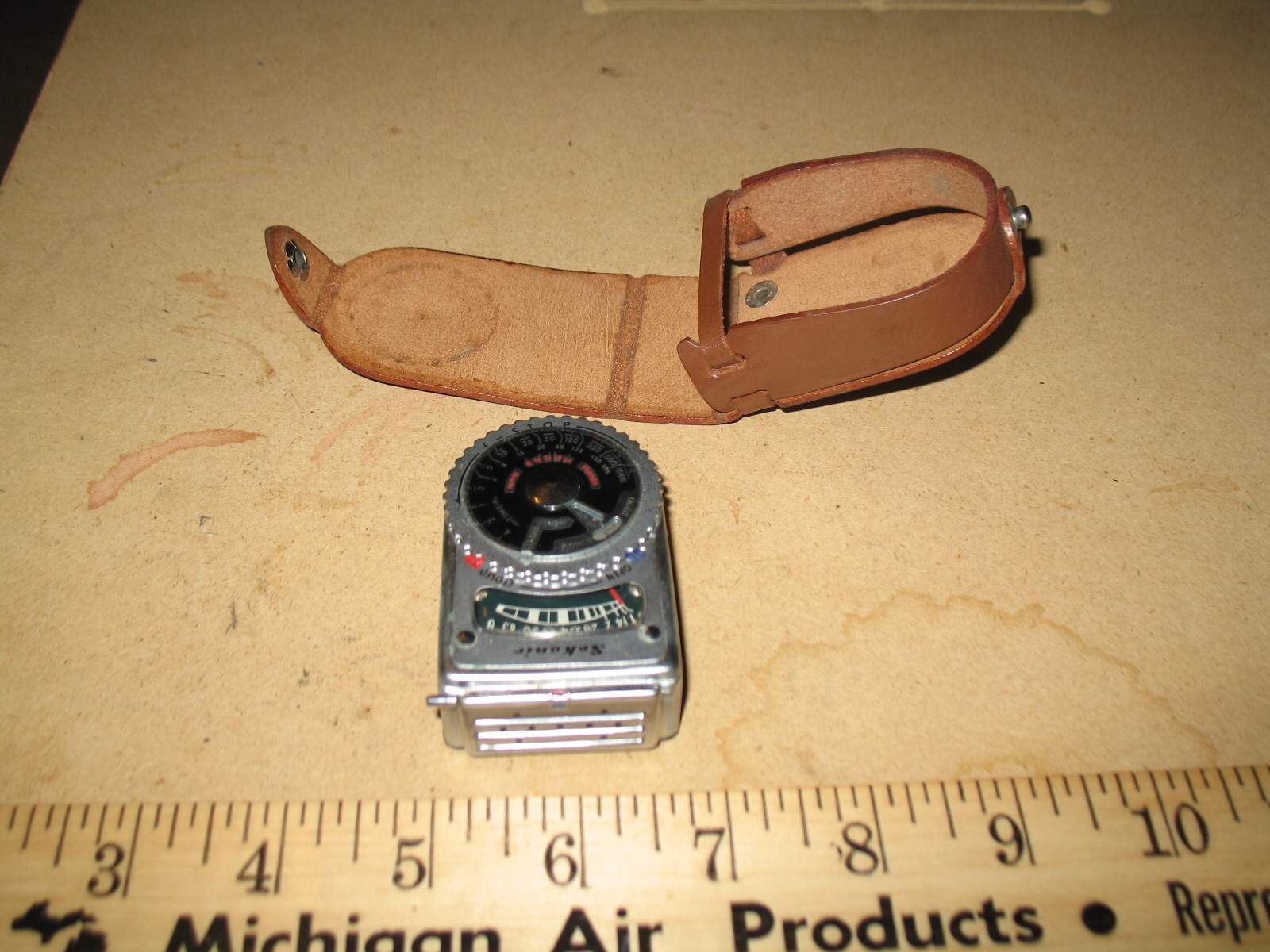 VTG CAMERA LIGHT EXPOSURE METER SEKONIC TYPE L-6 L-VI & CASE 1950s JAPAN DECOR