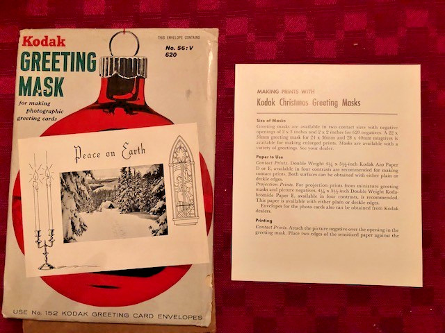 VINTAGE KODAK GREETING MASK (CHRISTMAS CARD) PEACE ON EARTH