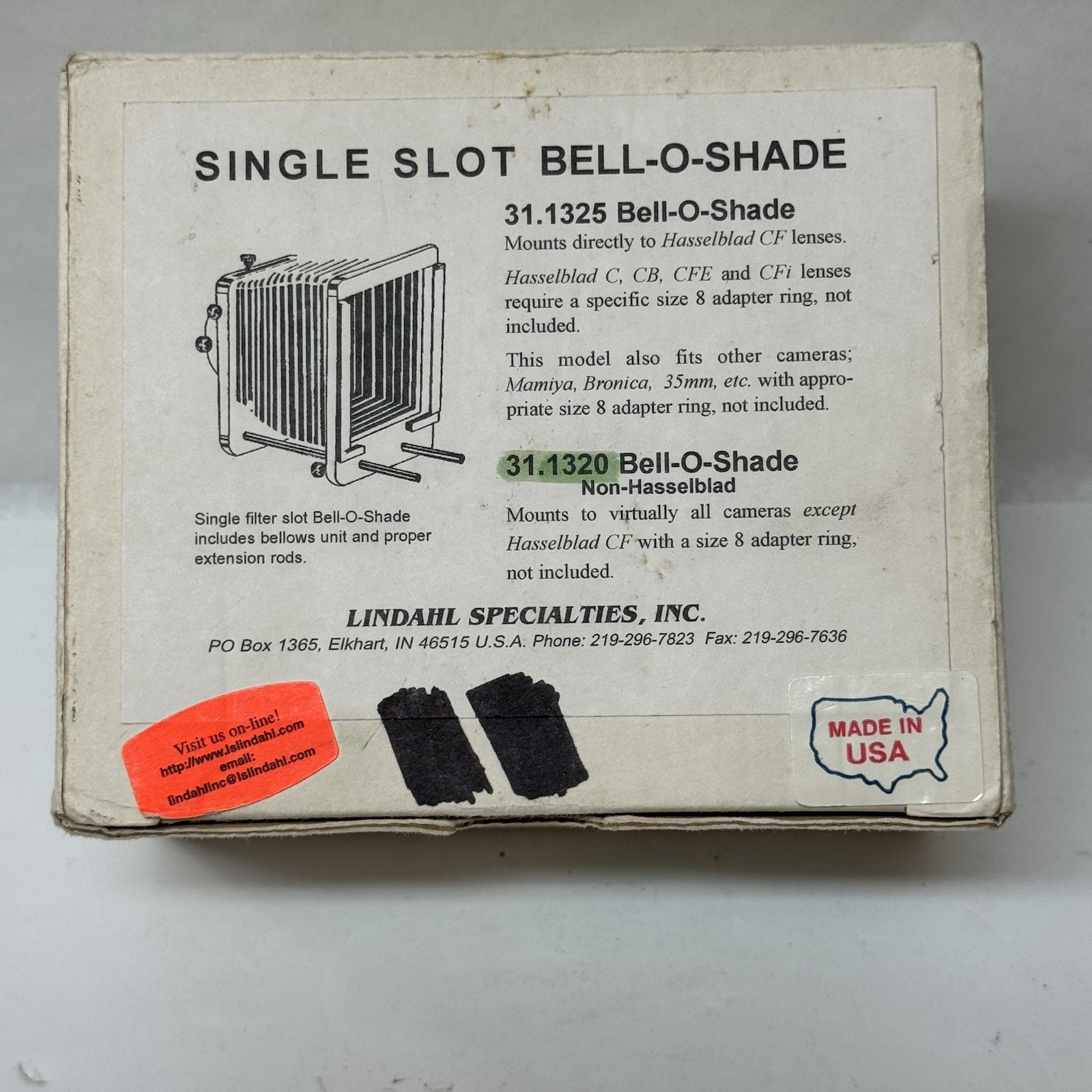 Vintage NIB Lindahl Specialties Bellows Attachment Large Format Camera Lens USA