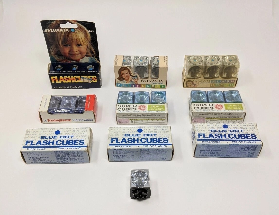 Vintage Flash Cubes Blue Dot Sylvania Westinghouse New Sealed
